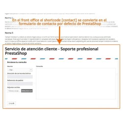 Contact form in PrestaShop CMS