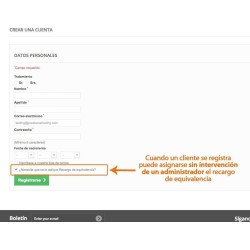Equivalence Surcharge for Prestashop Invoices